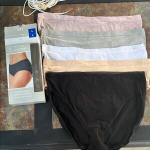 Karen Neuburger Modal Hipster Panties 5-Pack - Black and Gray new